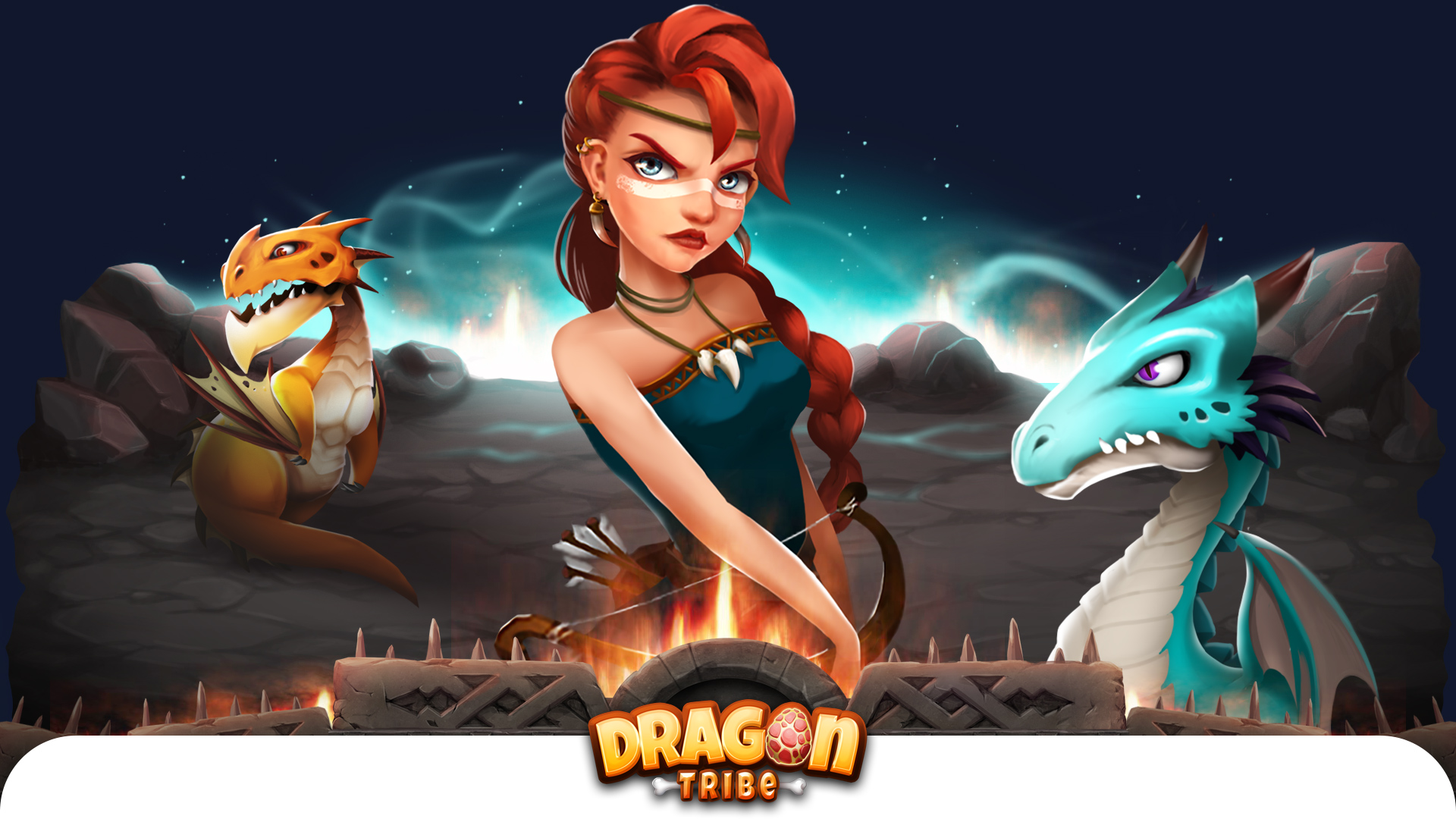 Dragon Tribe slot screenshot showing dragons, Warrior Redhead Female, xWays Mystery Symbol, and Dragon Spins feature